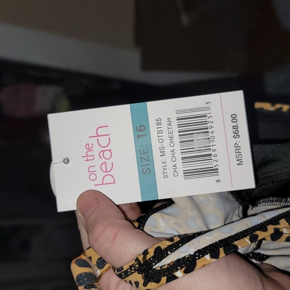 NWT On The Beach Cheetah Print tankini top - Picture 7 of 8